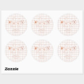 Sticker Rond C'est un garçon ! Douce Gingham Marron Notedry Bab (Feuille)