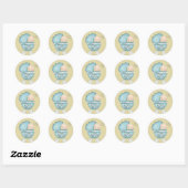 Sticker Rond C'est un garçon ! Transport Whimsical Blue Baby (Feuille)