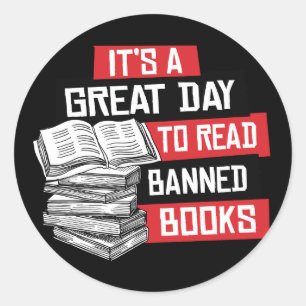 Sticker Rond C'est un grand jour pour lire des livres interdits