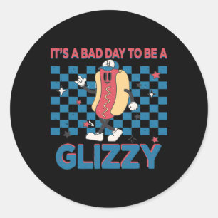 Sticker Rond C'est un jour D pour être un Glizzy 4 juillet 1