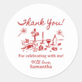 Sticker Rond C'est un Merci plus illustré (Devant)