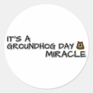 Sticker Rond C'est un miracle du jour des marmottes