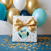 Sticker Rond C'est un monstre bleu sauvage et une jungle tropic