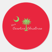 Sticker Rond C'est un Noël en Caroline du Sud (Devant)