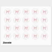Sticker Rond C'est une Baby Shower Rose pour Bébé Fille (Feuille)