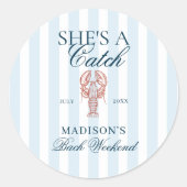 Sticker Rond C'est une bachelorette de homard (Devant)