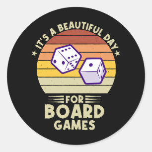 Sticker Rond C'est une belle journée pour les jeux de société a