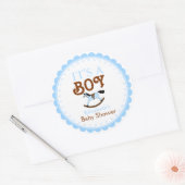 Sticker Rond C'est une faveur pour Baby shower-garçon (Enveloppe)