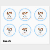 Sticker Rond C'est une faveur pour Baby shower-garçon (Feuille)