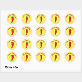 Sticker Rond C'est une fête avec Motif Confetti (Feuille)