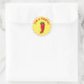 Sticker Rond C'est une fête avec Motif Confetti (Sac)