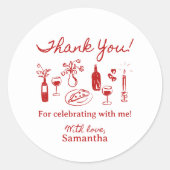 Sticker Rond C'est une Fête des mariées de pizza italienne Amor (Devant)