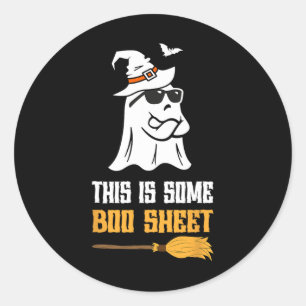 Sticker Rond C'Est Une Feuille De Boite Drôle Halloween Ghost