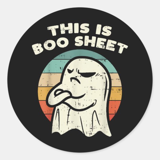 Sticker Rond C'est une feuille de fantôme Boo (Devant)