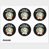 Sticker Rond C'est une feuille de fantôme Boo (Feuille)