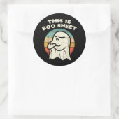 Sticker Rond C'est une feuille de fantôme Boo (Sac)