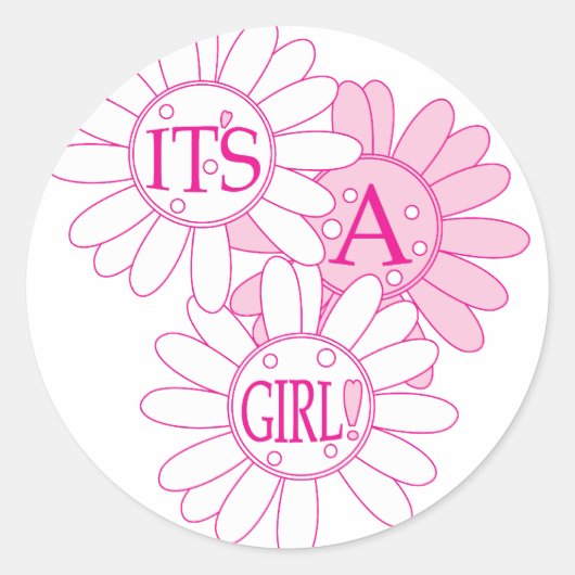 Sticker Rond C'est une fille (Devant)