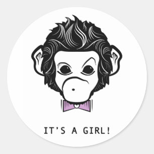 Sticker Rond c'est une fille !