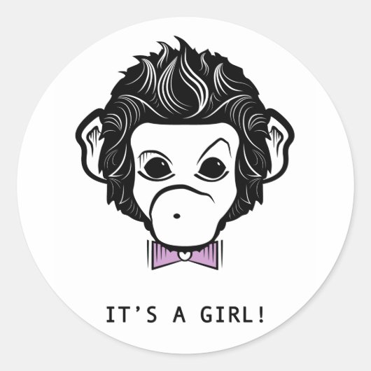 Sticker Rond c'est une fille ! (Devant)