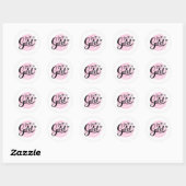 Sticker Rond C'est une fille (Feuille)