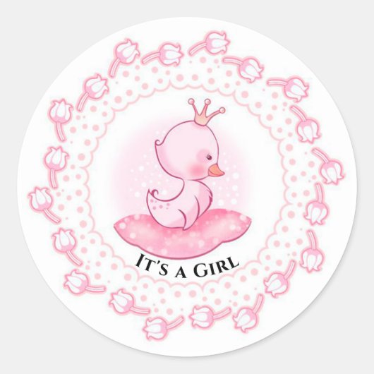 Sticker Rond C'est une fille (Devant)