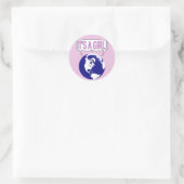 Sticker Rond C'est une fille (Sac)