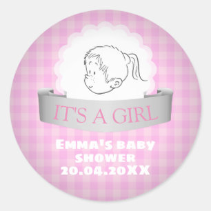 Sticker Rond C'est une fille