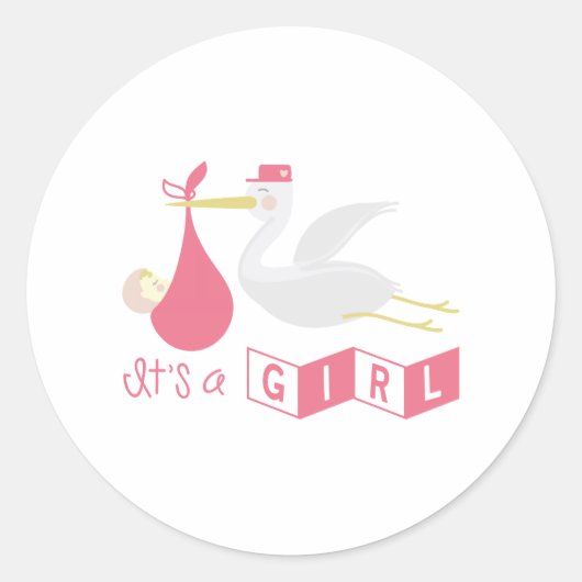Sticker Rond C'est une fille (Devant)