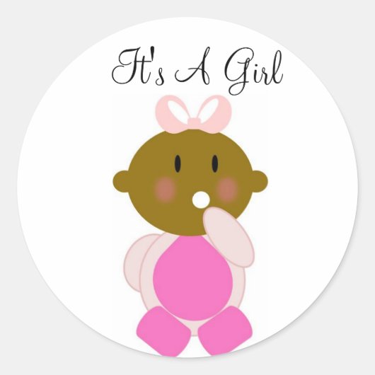 Sticker Rond C'est une fille (1) (Devant)