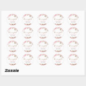 Sticker Rond C'est une fille ! Baby shower d'aquarelle rose (Feuille)