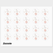 Sticker Rond C'est une fille Baby shower d'aquarelle volante (Feuille)