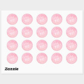 Sticker Rond C'est une fille ! Baby shower de script d'aquarell (Feuille)