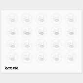 Sticker Rond C'est une fille Baby shower de script d'or classiq (Feuille)