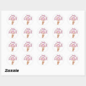 Sticker Rond C'est une fille Baby shower d'ours (Feuille)