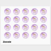 Sticker Rond C'est une fille, Baby Shower ou annonce de naissan (Feuille)