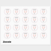 Sticker Rond C'est une fille, Baby shower rose (Feuille)