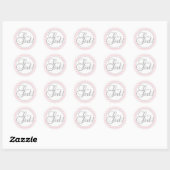 Sticker Rond C'EST UNE FILLE ! Baby shower tendance de Chevron  (Feuille)