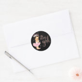 Sticker Rond C'est une fille princesse Baby shower fille (Enveloppe)