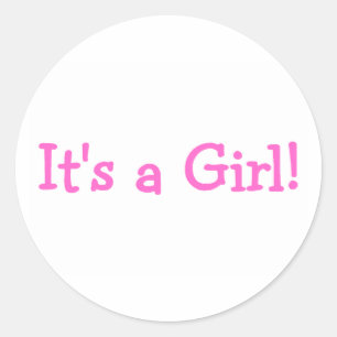 Sticker Rond C'Est Une Fille (Rose)