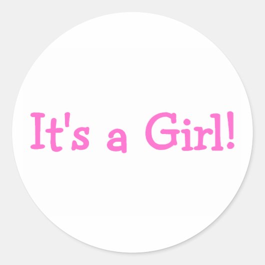Sticker Rond C'Est Une Fille (Rose) (Devant)