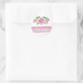 Sticker Rond C'est une fille rose Roses Floral (Sac)