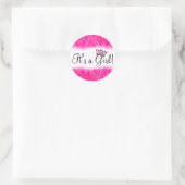 Sticker Rond « C'est une fille ! » Tiara Bébé (Sac)