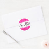 Sticker Rond « C'est une fille ! » Tiara Bébé (Enveloppe)