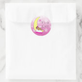 Sticker Rond C'est une fille, une petite fille sur la lune Mage (Sac)