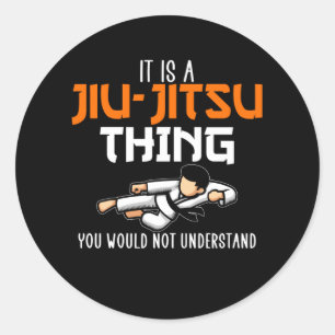 Sticker Rond c'est une pensée jiu-jitsu