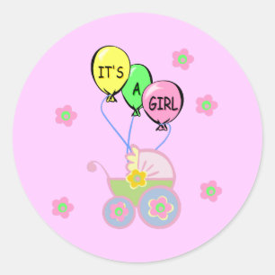 Sticker Rond C'est une petite fille