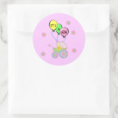 Sticker Rond C'est une petite fille (Sac)