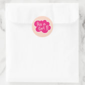 Sticker Rond C'est une petite fille rose douche fille (Sac)
