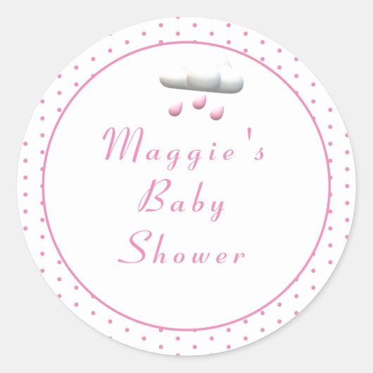 Sticker Rond C'est une Polka-Dot rose fille (Devant)