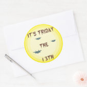 STICKER ROND C'EST VENDREDI 13 (Enveloppe)